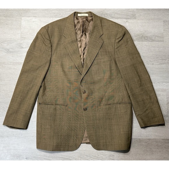 Ralph Lauren Other - Vintage Chaps Ralph Lauren Blazer Mens 43R Wool Silk Glen Plaid Sport Coat Brown